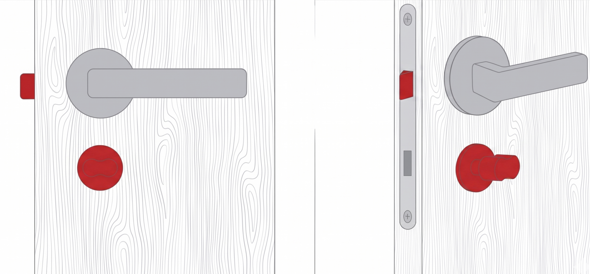 Puerta con pomo por dentro